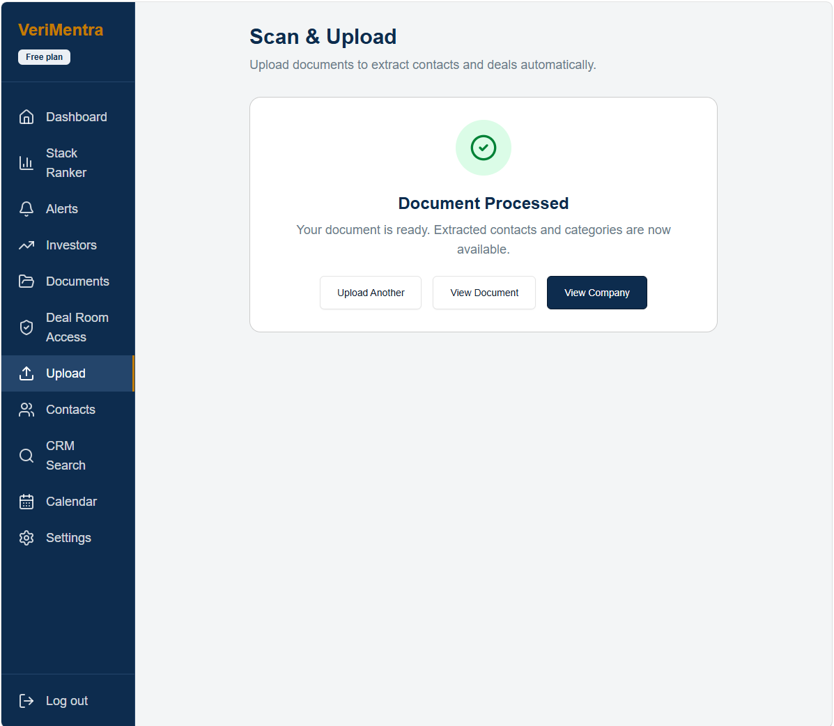AI Document Analysis — Scan & Upload